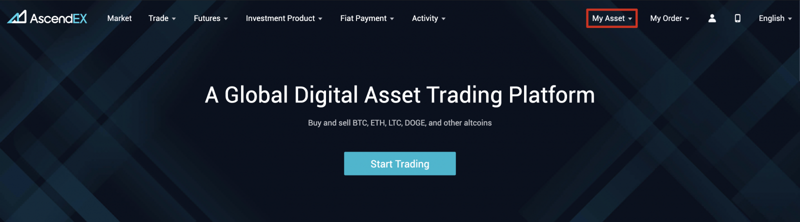 AscendEX で仮想通貨を入金および取引する方法